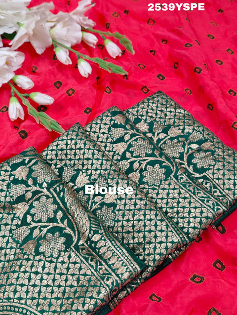 By Bandhani Saree With Traditional Wear