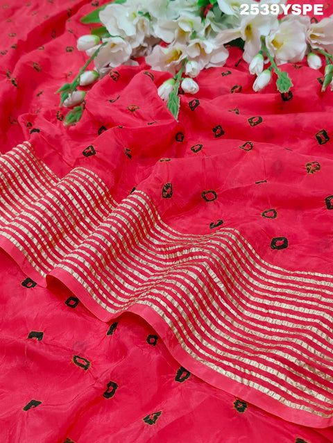 By Bandhani Saree With Traditional Wear
