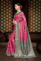KcPc New Banarasi Silk Printed Saree with Zari Weaving DC