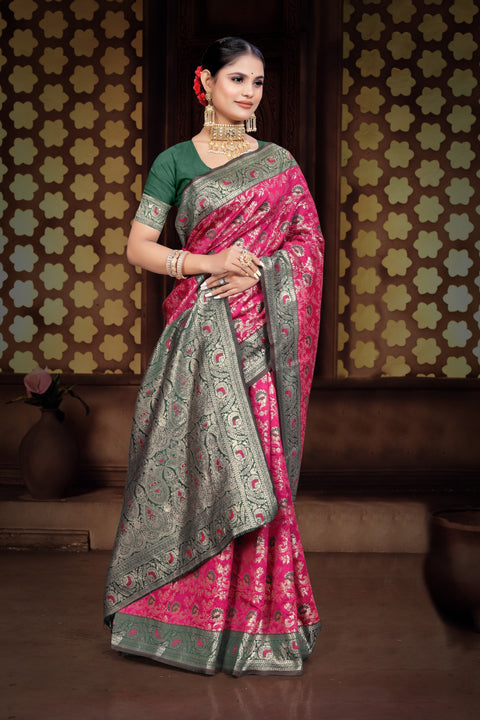 KcPc New Banarasi Silk Printed Saree with Zari Weaving DC