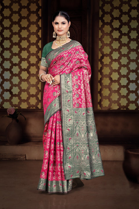 KcPc New Banarasi Silk Printed Saree with Zari Weaving DC