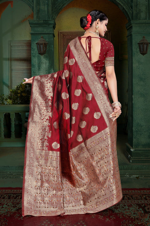 KcPc Dola Silk Banarasi Rich Zari Weaving Palu Saree DC