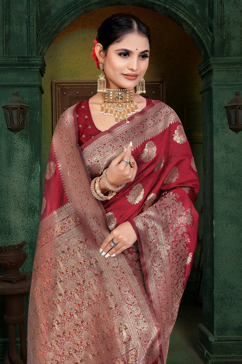 KcPc Dola Silk Banarasi Rich Zari Weaving Palu Saree DC
