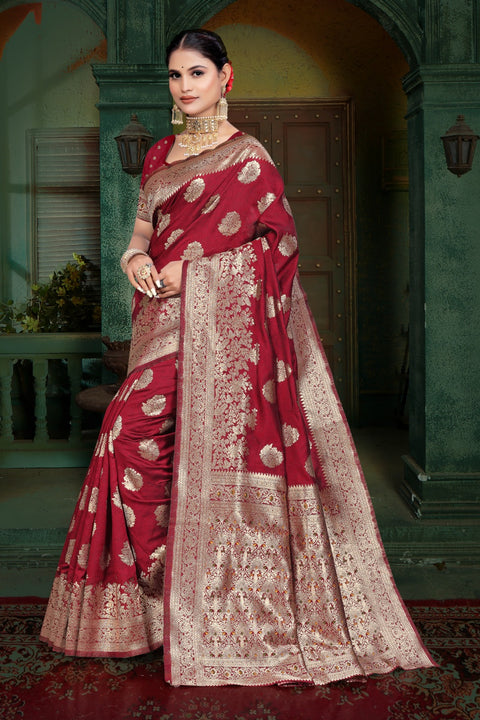KcPc Dola Silk Banarasi Rich Zari Weaving Palu Saree DC