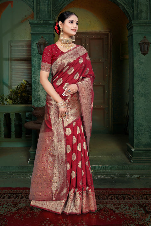 KcPc Dola Silk Banarasi Rich Zari Weaving Palu Saree DC
