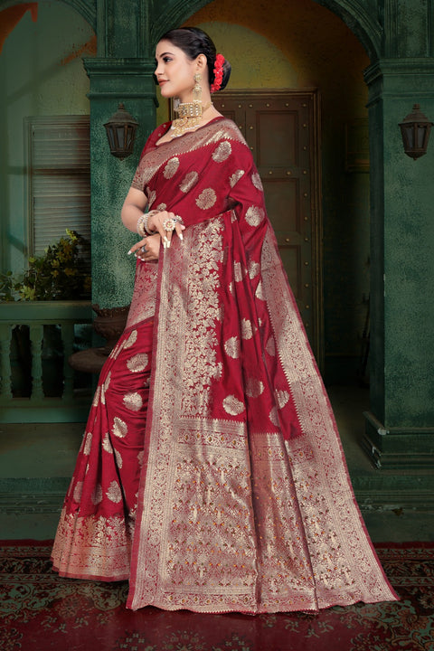KcPc Dola Silk Banarasi Rich Zari Weaving Palu Saree DC