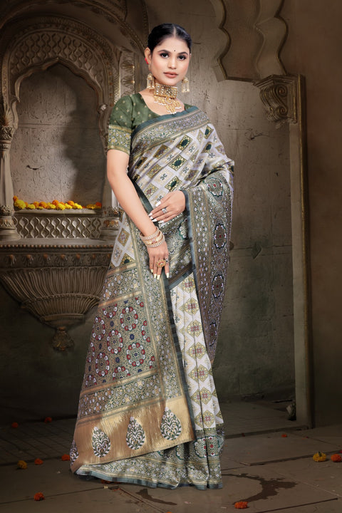 KcPc Elegant Festive Saree in Banarasi Dola Silk With Blouse DC