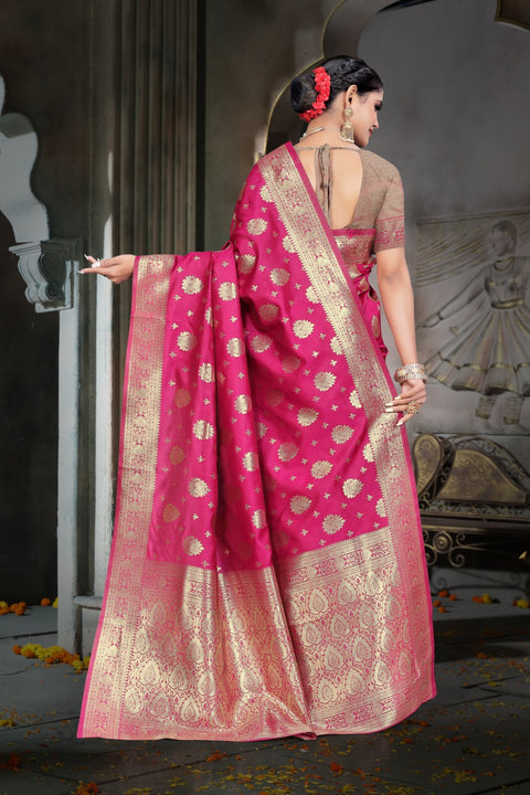 KcPc Rich Banarasi Dola Silk with Zari Detailing Finish Saree DC