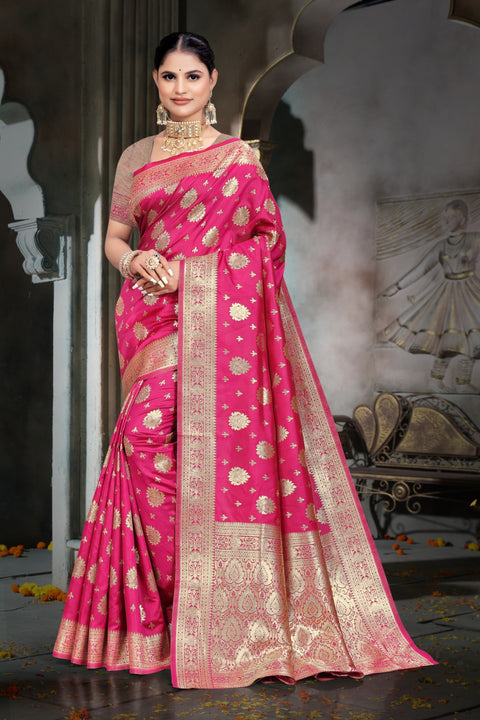KcPc Rich Banarasi Dola Silk with Zari Detailing Finish Saree DC