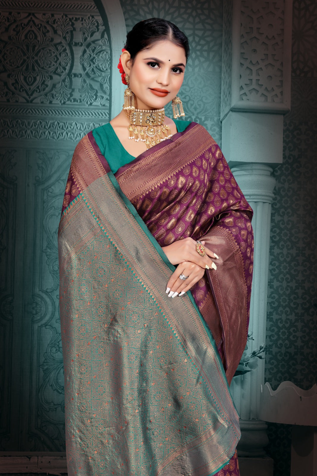 KcPc New Dola Silk Banarasi Saree with Fancy Palu DC
