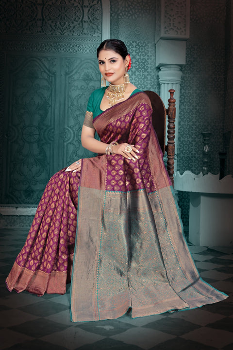 KcPc New Dola Silk Banarasi Saree with Fancy Palu DC
