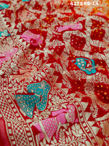 KcPc New Design Khaddi Georgette Janglaw Bandhani Neemzari Saree