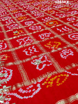 KcPc New Pure Gaji Silk Bandhani Gotapatti Designer Jaipuri Traditional Dupatta SATISH