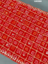 KcPc New Pure Gaji Silk Bandhani Gotapatti Designer Jaipuri Traditional Dupatta SATISH