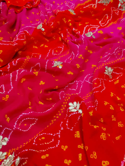 KcPc Special New Designer Gota Patti Heavy Work Bridal Saree RG