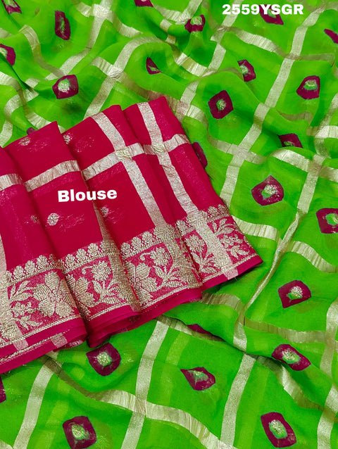 KcPc New Lightweight Casual Georgette Saree in Bandhani Style CHAND