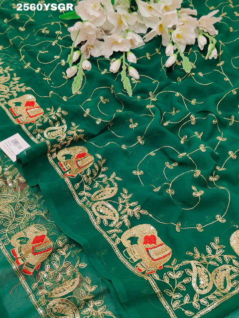 KcPc Cultural Elegance Traditional Georgette Saree for Bridesmaids  JAY