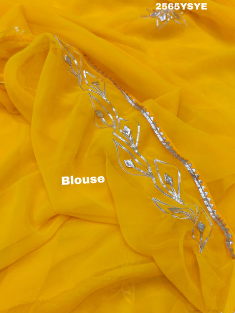 KcPc Latest Chiffon Bollywood Style Gotapatti Work Saree MHS