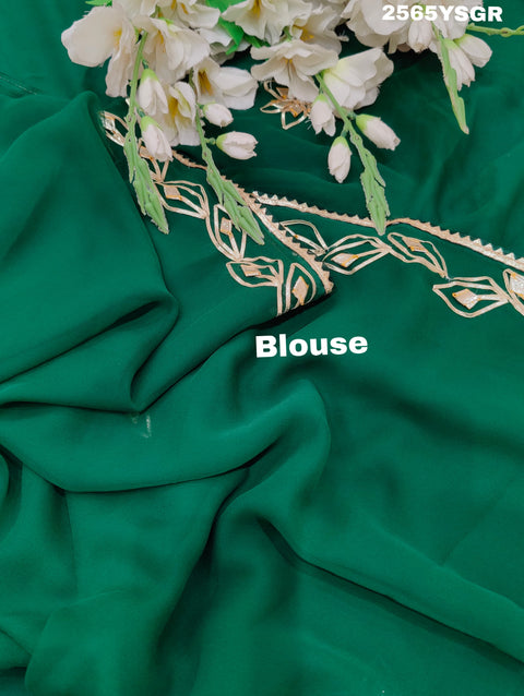 KcPc New Chiffon Bollywood Style Gotapatti Work Saree MHS