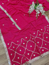 KcPc Latest Rajasthani Leheriya in Georgette With Gota Patti Handwork SareeAMT