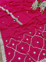 KcPc Latest Rajasthani Leheriya in Georgette With Gota Patti Handwork SareeAMT