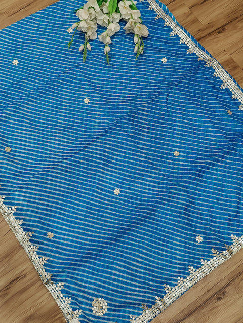 KcPc Kota Dori Leheriya Saree With Gota Patti Hand Work AMT