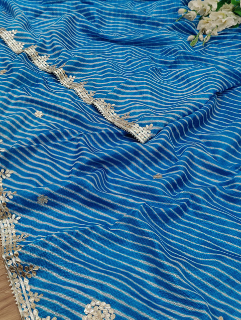 KcPc Kota Dori Leheriya Saree With Gota Patti Hand Work AMT
