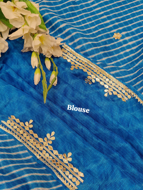KcPc Kota Dori Leheriya Saree With Gota Patti Hand Work AMT