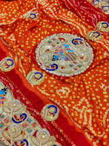 KcPc Rajasthani Marwadi Odhna in Gaji Silk Fabric With Bandhani Design