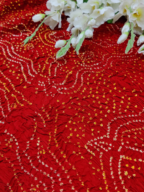 KcPc Traditional Bandhani Saree in Gaji Silk Fabric  RJB