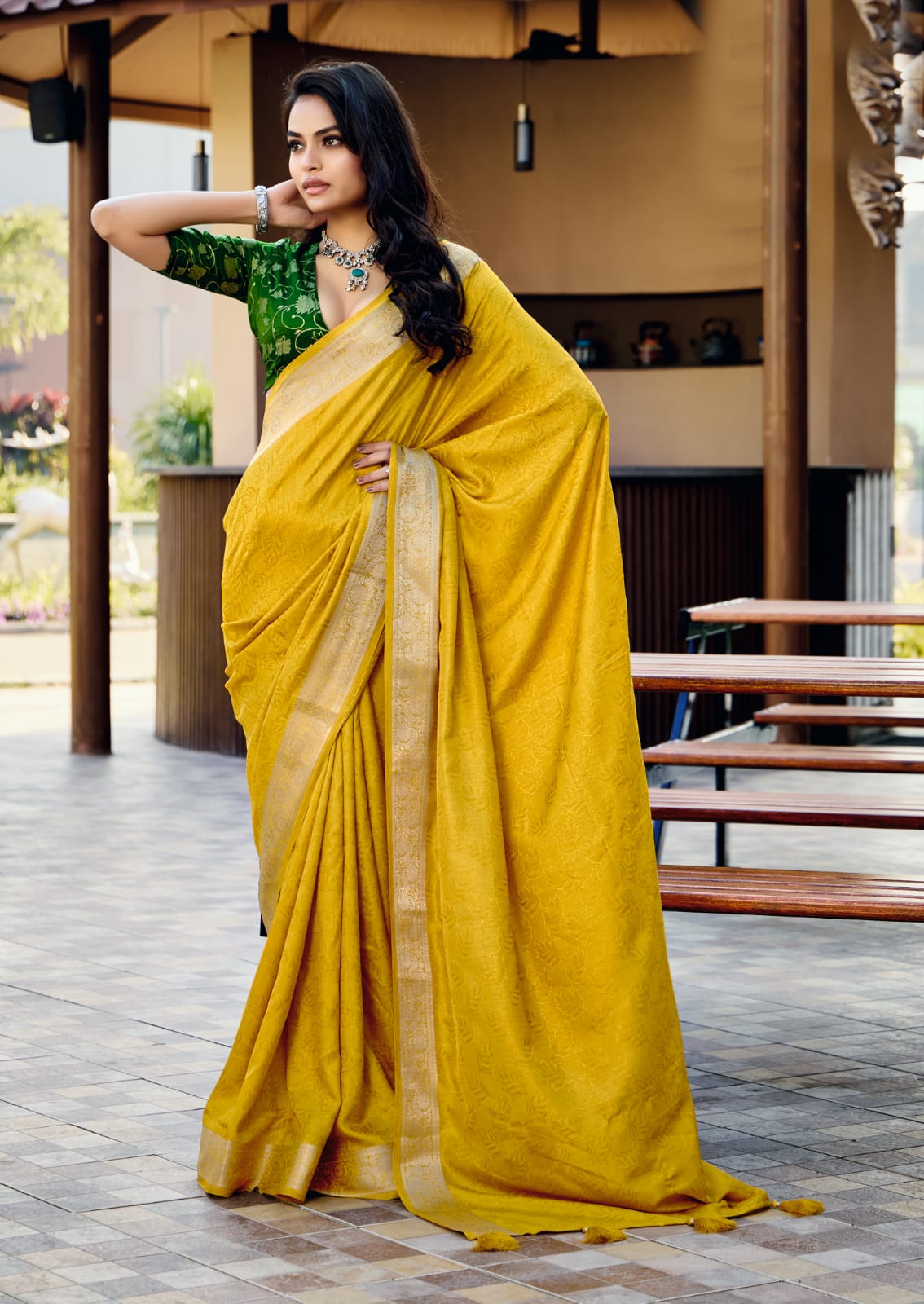 By Latest Saree in Rich Dola Silk Fabric With Festive Wear