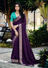  purple Glossy Dola Silk Saree for Festive moments 