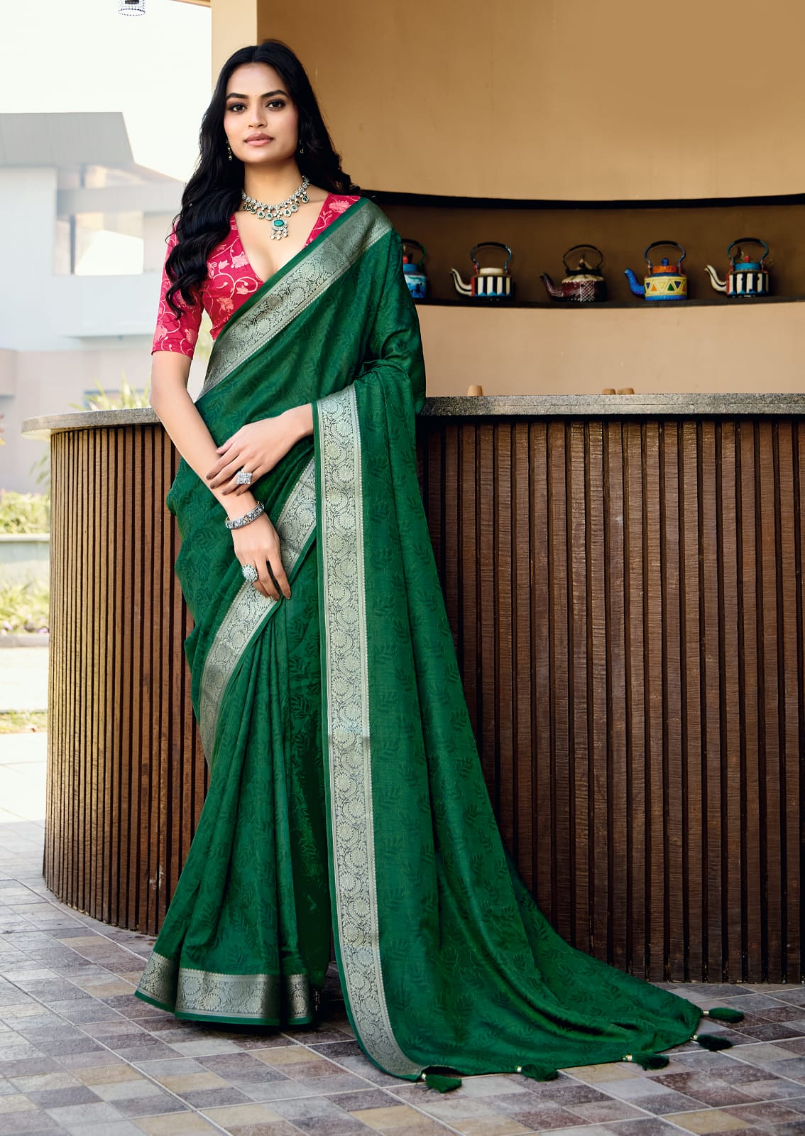 By Latest Saree in Rich Dola Silk Fabric With Festive Wear