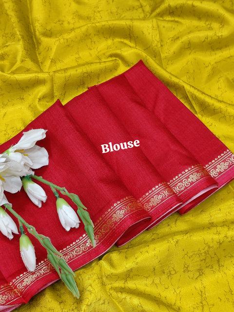 KcPc Dola Silk Printed Style With Zari Border Work Saree  VJT