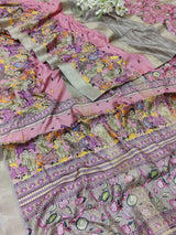 By Graceful Kalamkari Cotton Silk with Zari Finish Saree