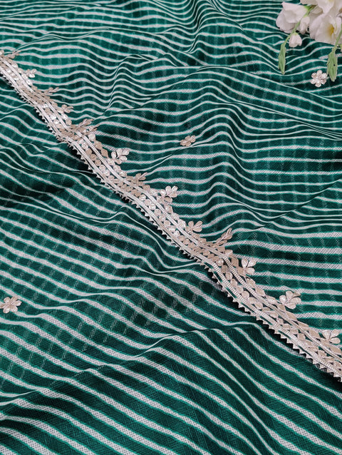 KcPc Latest Kota Doria Leheriya Saree With Gota Patti Hand Work  AMT