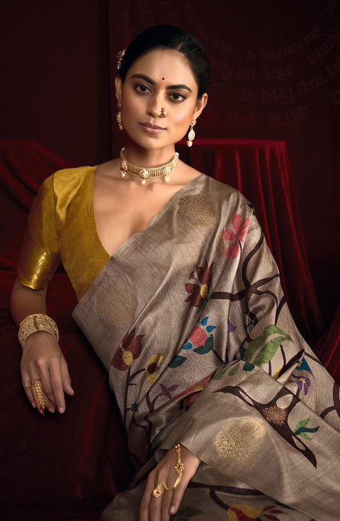 KcPc New Cotton Silk Printed Style With Zari border Saree STR