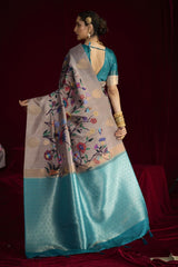  Cotton Silk Printed Style With Zari border Saree for festive season 