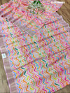 Cotton silk Leheriya Style With Zari Border Saree for party wear 