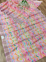 Cotton silk Leheriya Style With Zari Border Saree for party wear 