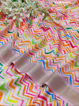 Cotton silk Leheriya Style With Zari Border Saree for party wear 