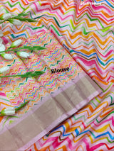 Cotton silk Leheriya Style With Zari Border Saree for party wear 