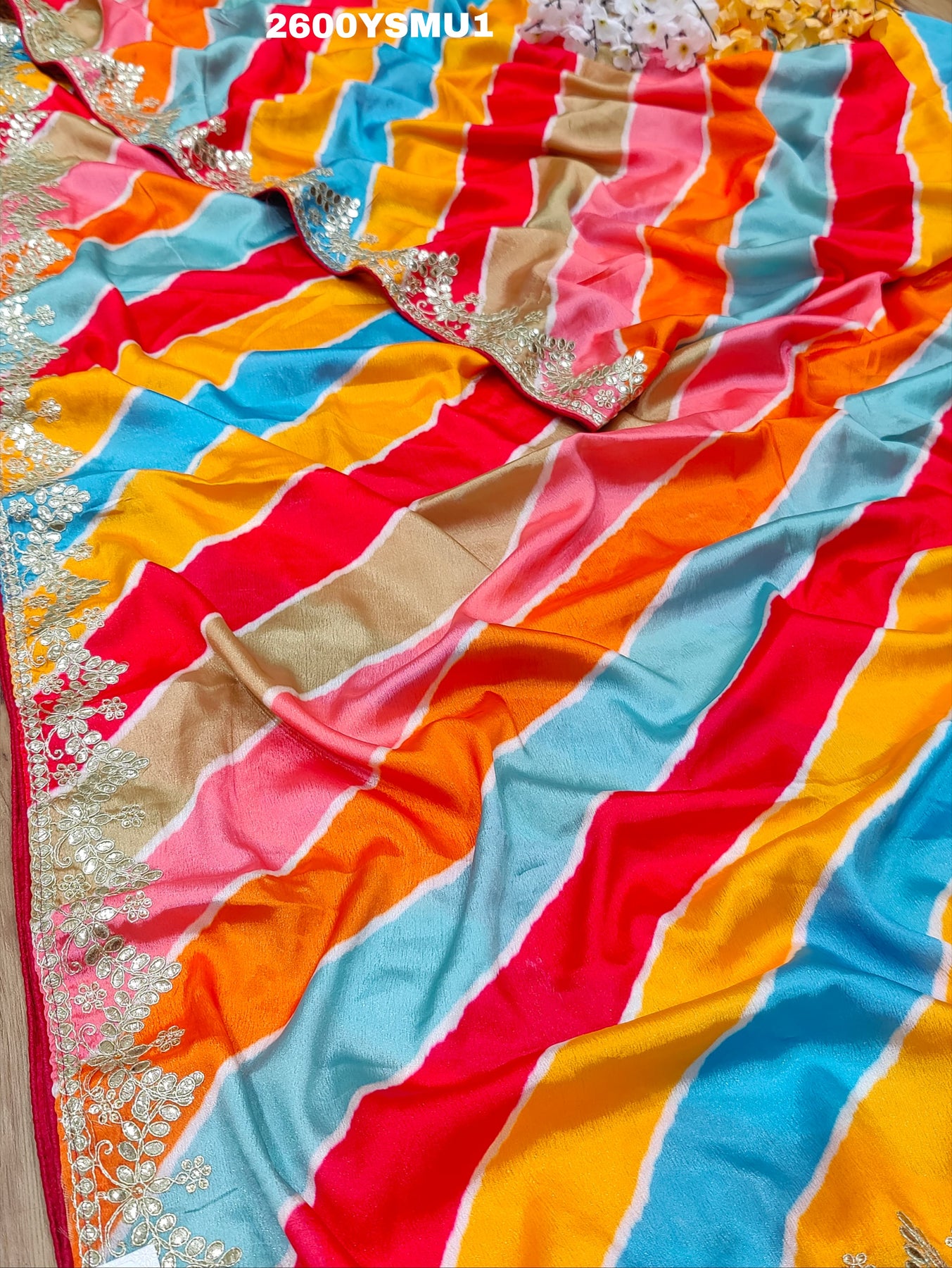 KcPc New Chinon Silk Bollywood Style With Gotapatti Work Saree  SWA