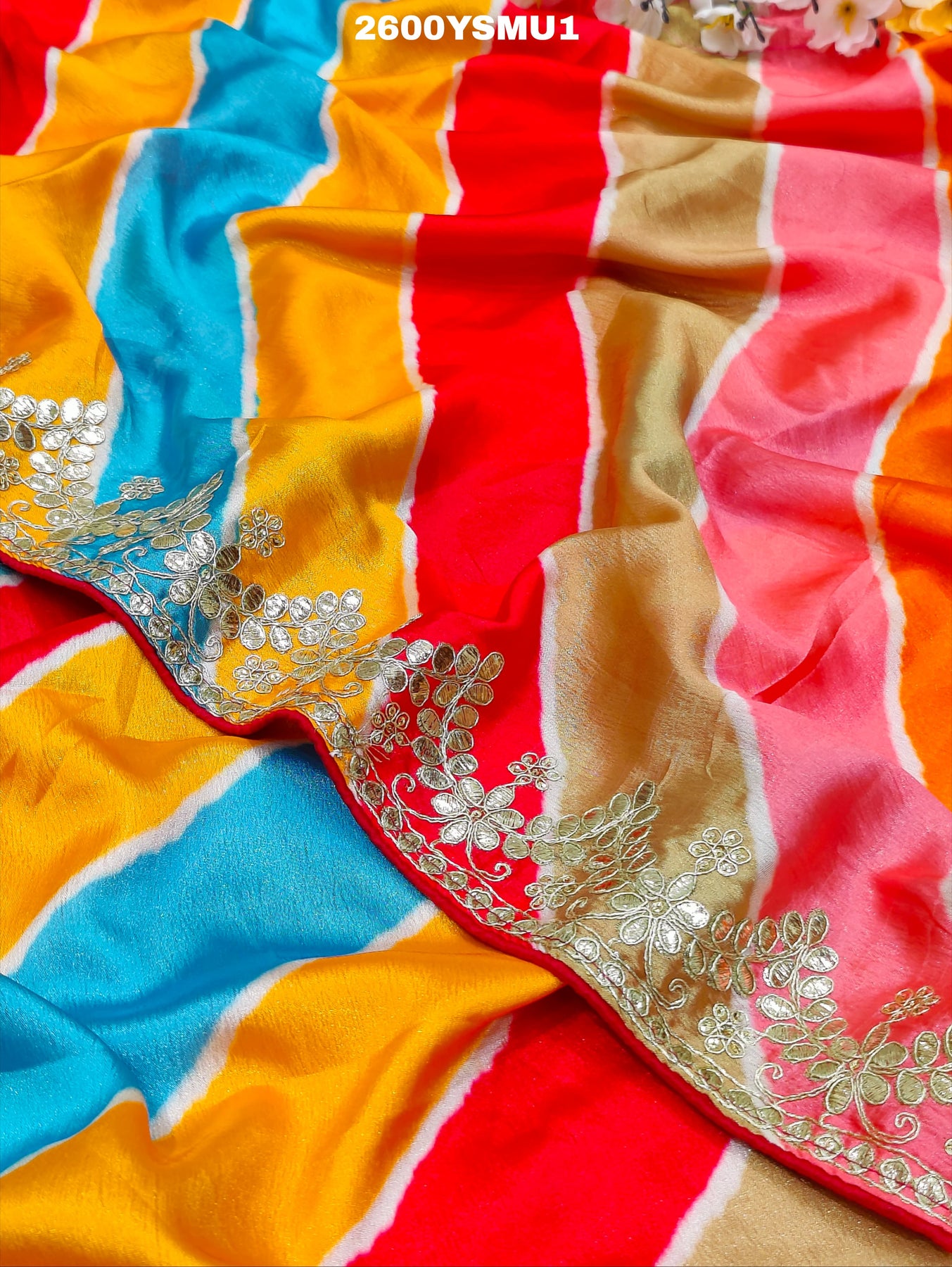 KcPc New Chinon Silk Bollywood Style With Gotapatti Work Saree SWA