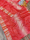 By New Dola Silk Leheriya Style With Zari border Saree
