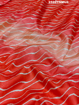 By New Dola Silk Leheriya Style With Zari border Saree