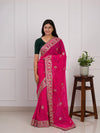 gotapati workLeheriya sareeinpink colour