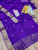 By New Beautiful HO Silk Bollywood Style With CutdanaGotapatti Saree