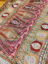 By New Cotton Silk Printed Style with Mirror Work Saree