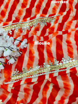New Chiffon Silk Leheriya Style with Gotapatti Work Saree